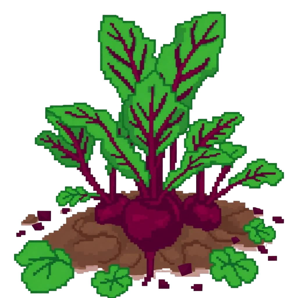 Beet greens sprouting from soil