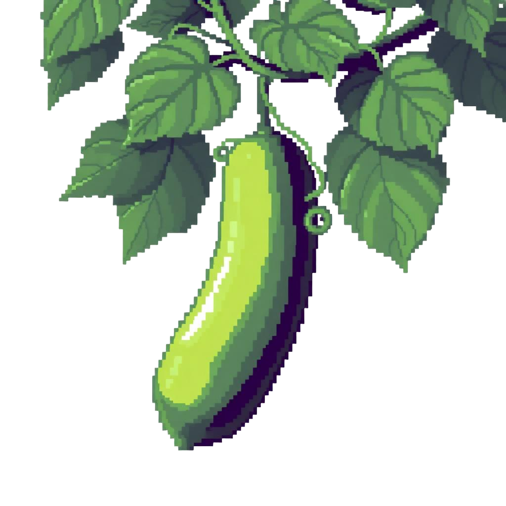 Cucumber on the vine