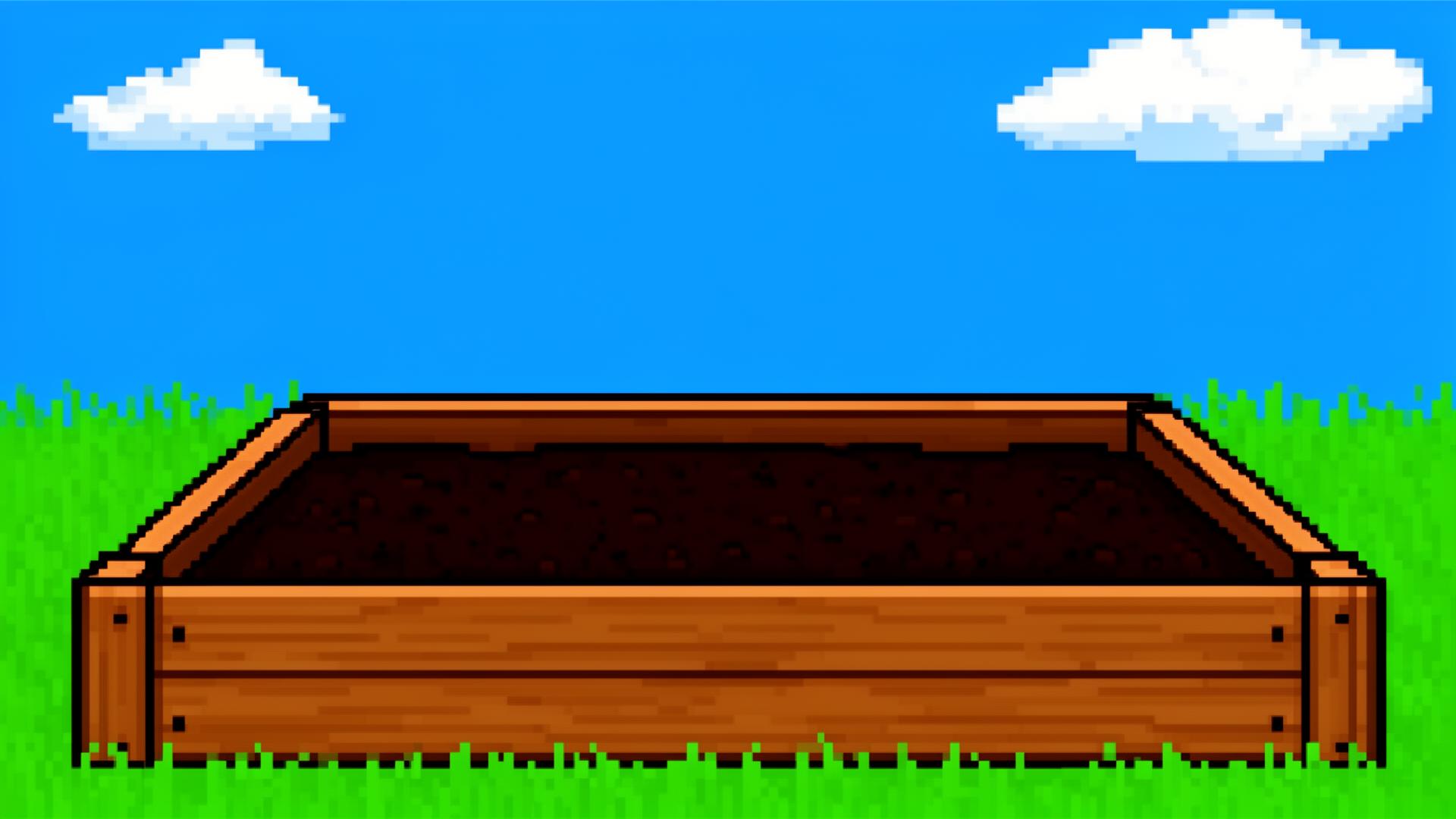 Retro pixel art garden bed