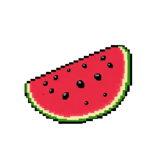 Watermelon slice on the vine